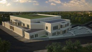 Darıca’nın dev spor salonunun tribünleri belirginleşti