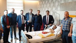 Kaymakam Güler yaralı uzman erbaşı ziyaret etti