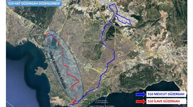 510 ve 525 numaralı hatlarda güzergah ve saat değişikliği