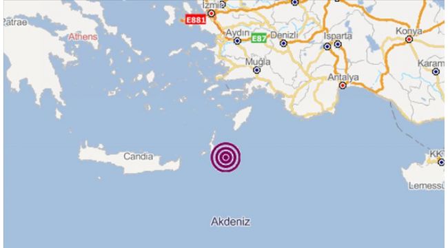 Marmaris açıklarında 5.9 büyüklüğünde deprem