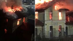 Dilovası tren istasyonunda yangın çıktı