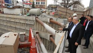 Büyükgöz metro inşaatında incelemelerde bulundu