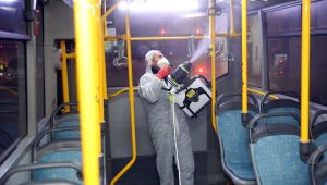 Çayırova’da halk otobüsleri dezenfekte edildi