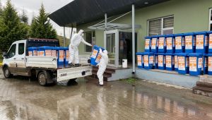 Kocaeli'de atık eldiven ve maskeler için özel çöp kutuları üretildi