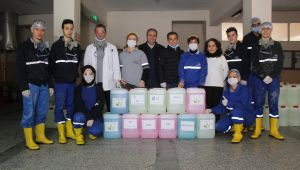 Meslek lisesi öğrencileri 100 ton dezenfektan üretti