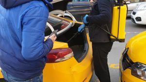 Şoförler Odası tüm ticari taksileri dezenfekte ettirdi