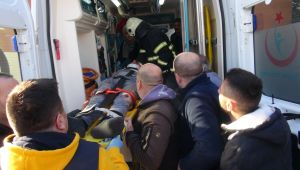 Tamir etmek istediği kamyonetin altına kalan işçi yaralandı