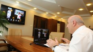 Bıyık, muhtarlarla video konferansla toplantı yaptı