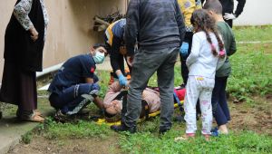 Cam silerken pencereden düşen kadın yaralandı