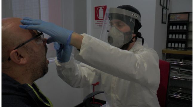 Gebze'de işçilere korona taraması yapılmaya başladı