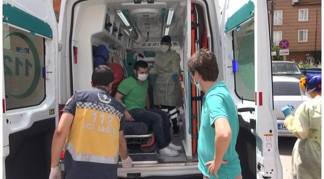 Kayan motosikletten düşen kurye yaralandı