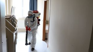 Kocaeli’de karantina yurtları dezenfekte ediliyor