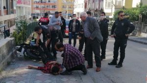 Motosikletiyle polisten kaçan sürücü kaza yaptı