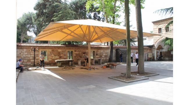 Mustafa Paşa’nın avlusuna dev tente yapıldı