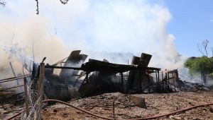 Ailesine kızdı ahırı ateşe verdi