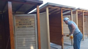 Kocaeli plajlarında kentsel donatı elemanları yenileniyor