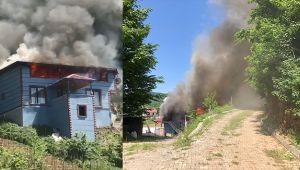 Mangal ateşinden sıçrayan kıvılcım 2 katlı evi küle çevirdi