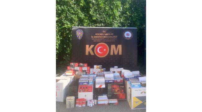 Kocaeli’de onlarca kilogram tütün ve binlerce makaron ele geçirildi