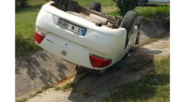 Otomobil şarampole devrildi: 1 yaralı