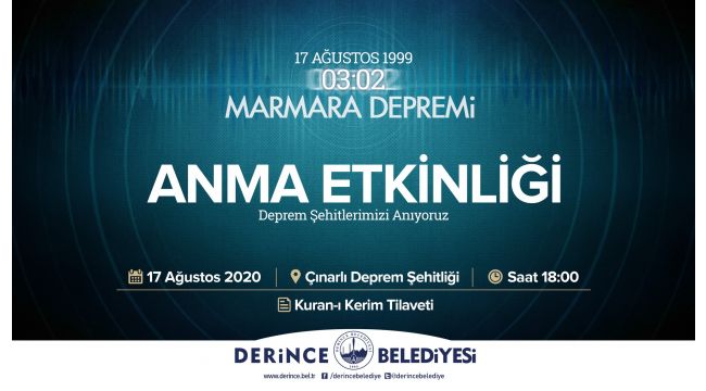 Deprem Şehitleri Derince’de Anılacak