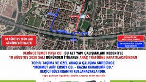 Derince’de geçici trafik düzenlemesi