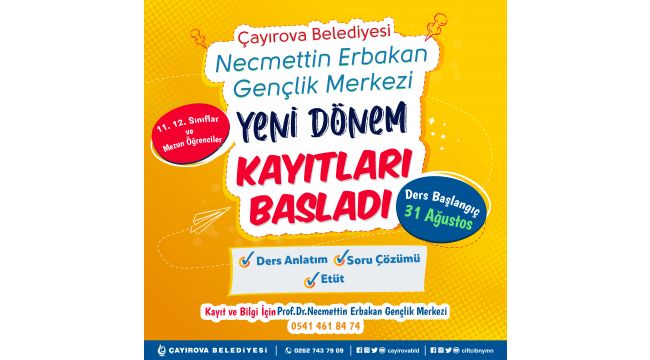 Gençlik Merkezi’nde Kayıtlar Başladı