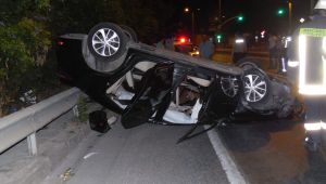 Kocaeli’de kontrolden çıkan otomobil takla attı: 1 yaralı