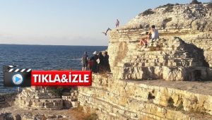 Metrelerce yükseklikten denize tehlikeli atlayış