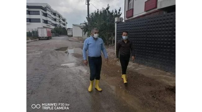 Orhan ve Çeper su taşkını yaşanan bölgede inceleme yaptı