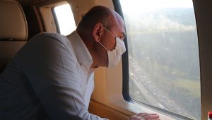 Soylu, Kocaeli'yi havadan denetledi