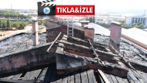Yalıtım çalışmaları sırasında yanan çatı küle döndü