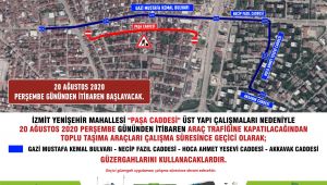 Yenişehir Mahallesi'ne geçici güzergah uygulaması