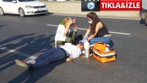 Dilovası'nda otobüsün çarptığı şahıs ağır yaralandı