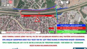 Gebze’de terminal caddesine geçici güzergah
