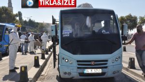 Gebze- Harem minibüslerine dezenfektan ünite dönemi