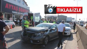 11 aracın karıştığı zincirleme kaza kameralara yansıdı