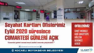 Seyahat kartları ofisleri, Eylül ayında Cumartesi günleri açık olacak