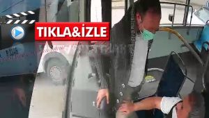 Gebze'de yolcu seyir halindeki otobüsün frenine bastı