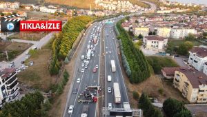 TEM’de lüks cipi taşıyan kurtarıcı devrildi