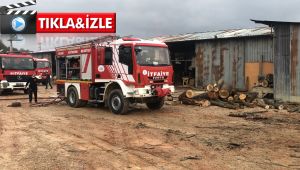 Kocaeli'de ahşap palet fabrikasında yangın