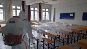 Gebze'de okullar sınav için dezenfekte edildi