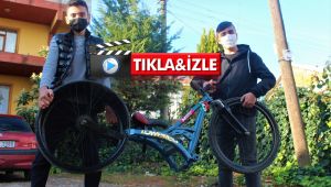 2 kafadar hurda parçalarla araba lastikli bisiklet yaptı