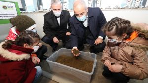 Başkan Büyükgöz çevreci tesisi öğrencilere tanıttı