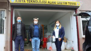 Bu lisede günde 25 ton dezenfektan üretiliyor