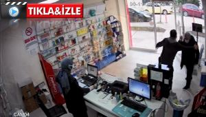 Eczane çalışanı, yaşlı adamı kaldırıma böyle fırlattı