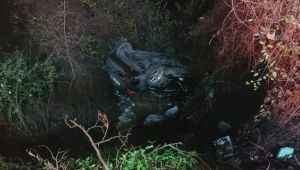 Gebze'de bir otomobil şarampole uçtu