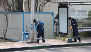 Kent genelinde tüm yol ve duraklar temizleniyor