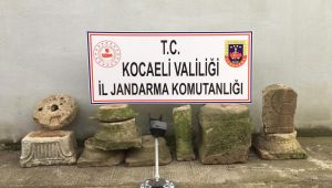 Kocaeli’de Roma dönemine ait sütun parçaları ele geçirildi