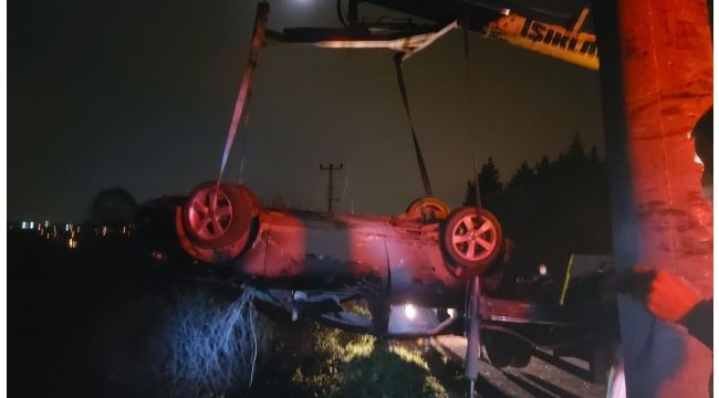 Şarampole uçan otomobilin sürücüsü hayatını kaybetti