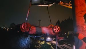 Şarampole uçan otomobilin sürücüsü hayatını kaybetti